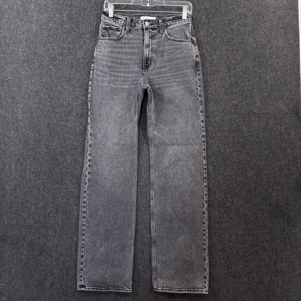 Abercrombie & Fitch 90s Relaxed Jeans Women's 2 Gray Charcoal High Rise Straight